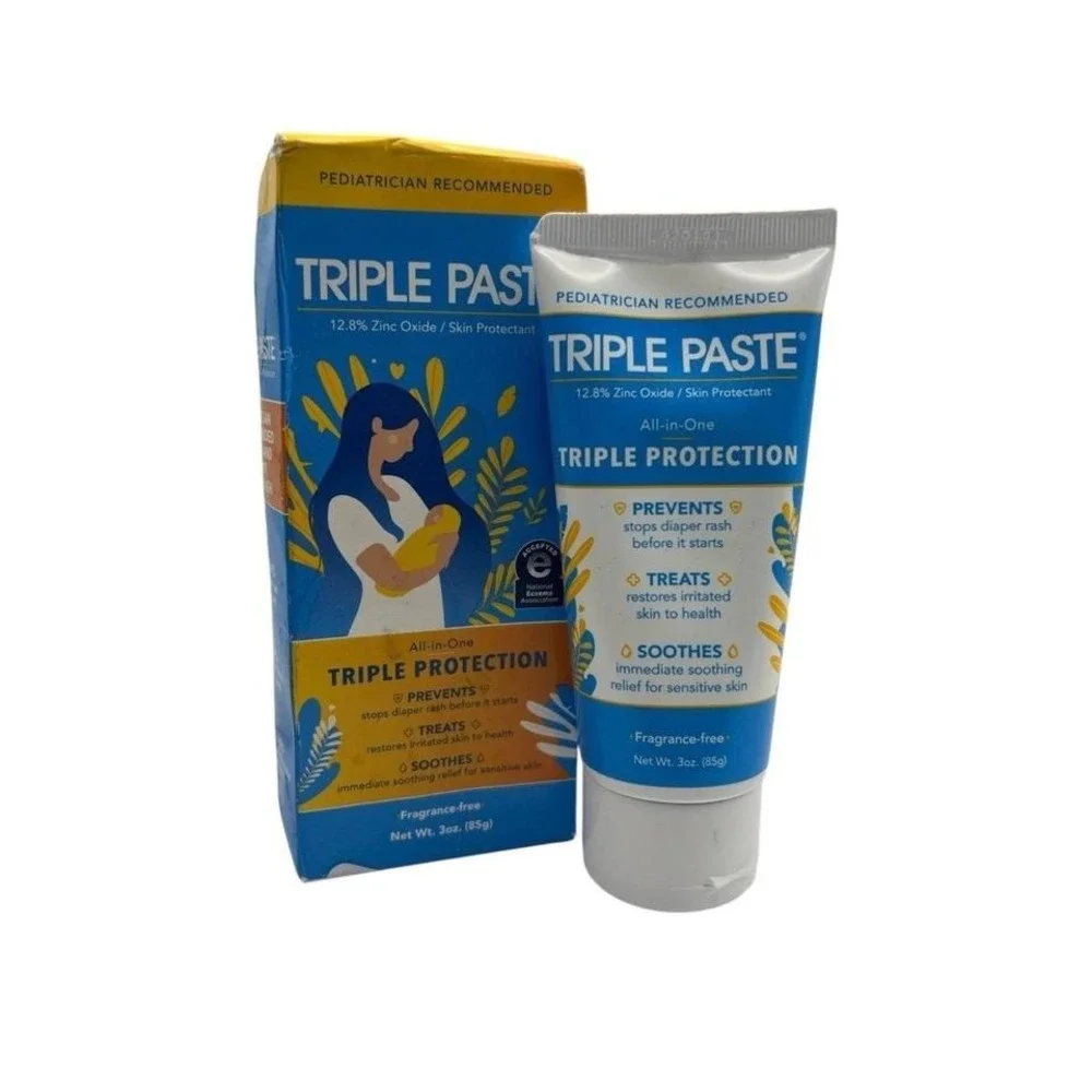 Triple Paste - Diaper Rash Cream (3 oz) - Zinc Oxide Soothing Relief Paste